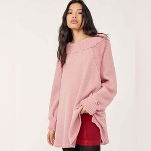 Free People She's a Keeper Waffle Knit Sweater XS